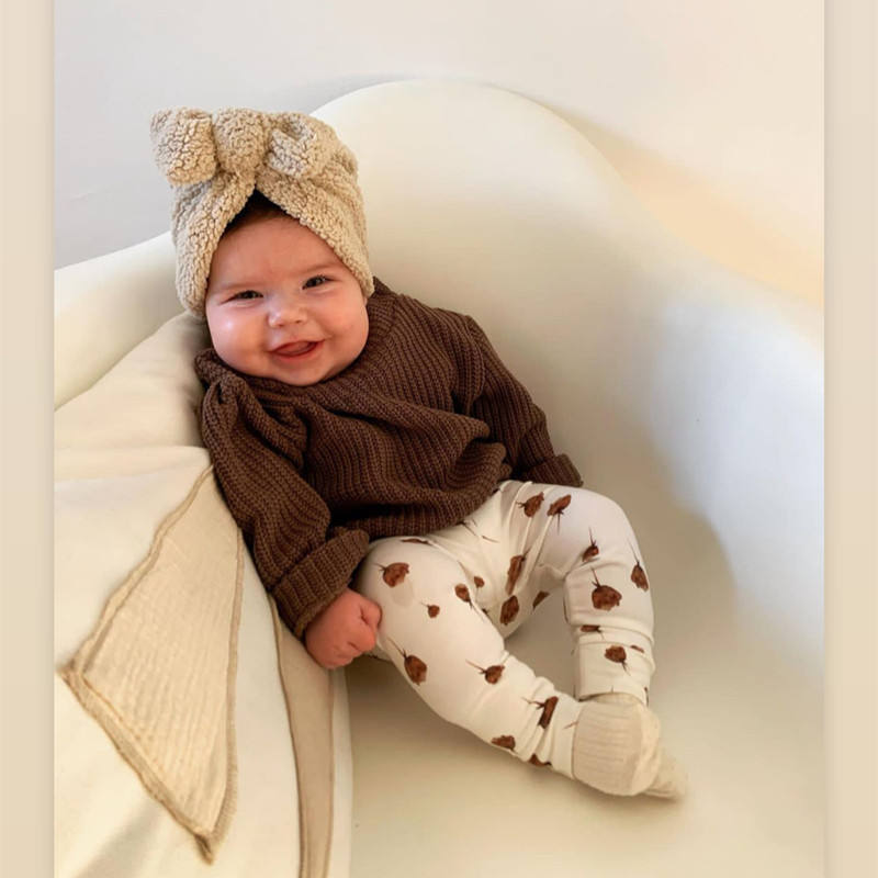 Cute Newborn Baby Knot Turban  - Infant Beanie Hat With Ears review and price