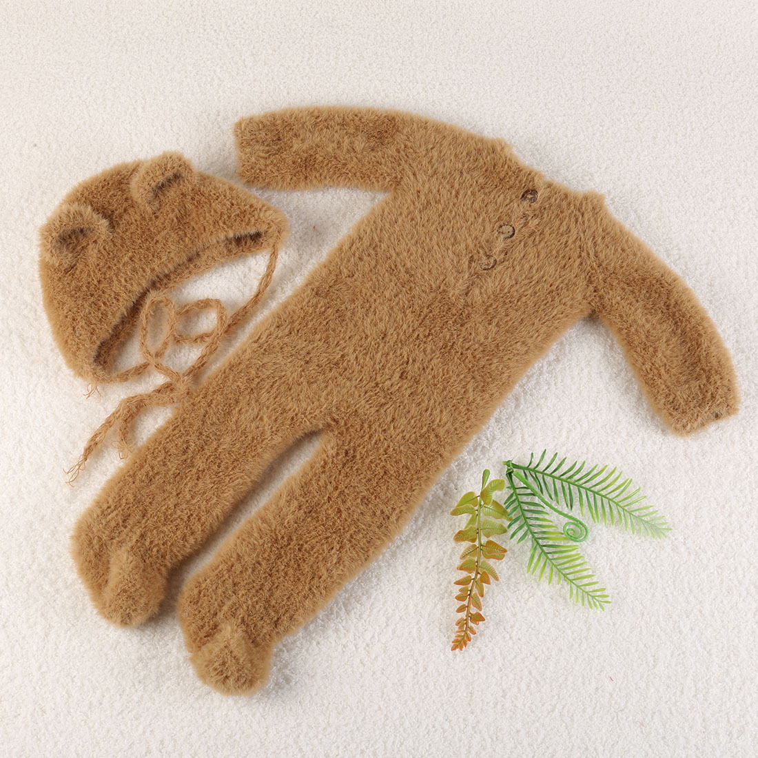 Vintage Knit Fluffy Teddy Bear - Infant Photography Props Outfit review and price