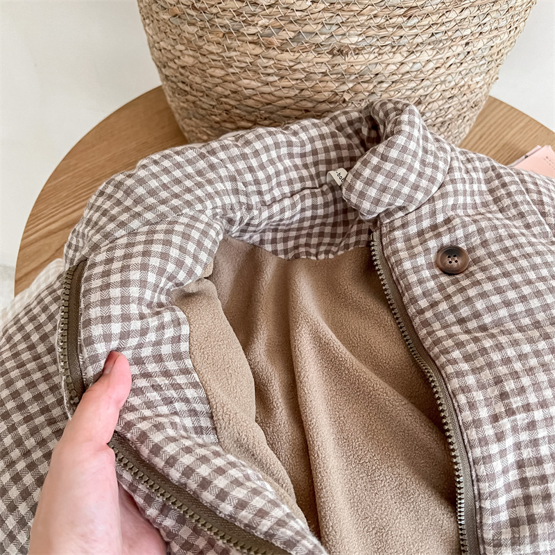 Kids Gingham Plaid Quilted Jac - Toddler Boy Winter Fleece Jacket review and price